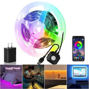 Smart LED Strip Lights 65.6FT, Music Sync Led Room Lights,Bluetooth App Control RGB led Strip Lights for Bedroom,Color Changing Led Room Lights 24V LED Rope Light for Party Home Decoration