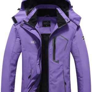 Pooluly Women's Ski Jacket Warm Winter Waterproof Windbreaker Hooded Raincoat Snowboarding Jackets