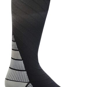 Elite Hockey, Notorious Pro-Series Compression Calf Sock, One Pair (Black/Silver Grey, X-Large)