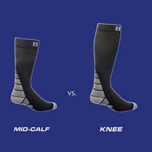 Elite Hockey, Notorious Pro-Series Compression Calf Sock, One Pair (Black/Silver Grey, X-Large)