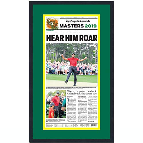 Framed The Augusta Chronicle Tiger Woods 2019 Masters Champion 17x27 Golf Newspaper Cover Photo Professionally Matted