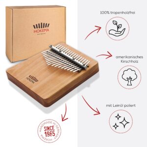 Hokema Kalimba B17 C Major - The Original Handmade in Germany - Thumb Piano - Easy to Learn Musical Instrument - Perfect for Beginners - Thumb Piano Equally for Children and Professionals