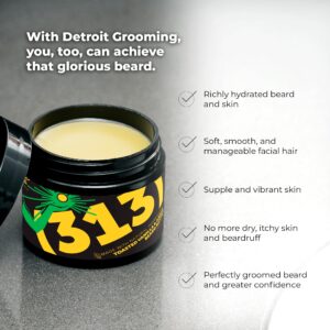 Detroit Grooming Co. Beard Butter - Softens, Thicken, Hydrates, and Rejuvenate Your Beard with Safflower Oil and Shea Butter - Styling Essentials - Toasted Vanilla Amber - 313-2oz