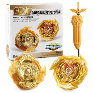 RGoal Bey Battle Burst Gyro Attack Blades Metal Fusion Evolution Combination with Starter Battle Arena, Launchers & Includes 2 Battling Metal Gyro Blades