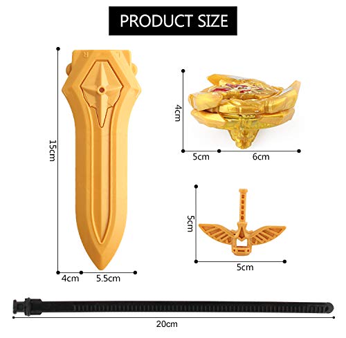 RGoal Bey Battle Burst Gyro Attack Blades Metal Fusion Evolution Combination with Starter Battle Arena, Launchers & Includes 2 Battling Metal Gyro Blades