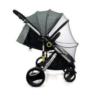 baby stroller universal mosquito net cover, fits crib, bassinet, cradle - black