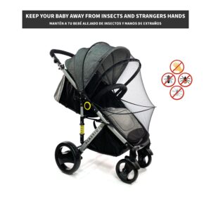 Baby Stroller Universal Mosquito Net Cover, Fits Crib, Bassinet, Cradle - Black