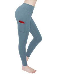 top products yoga pants for women with pockets (dusty blue,l)