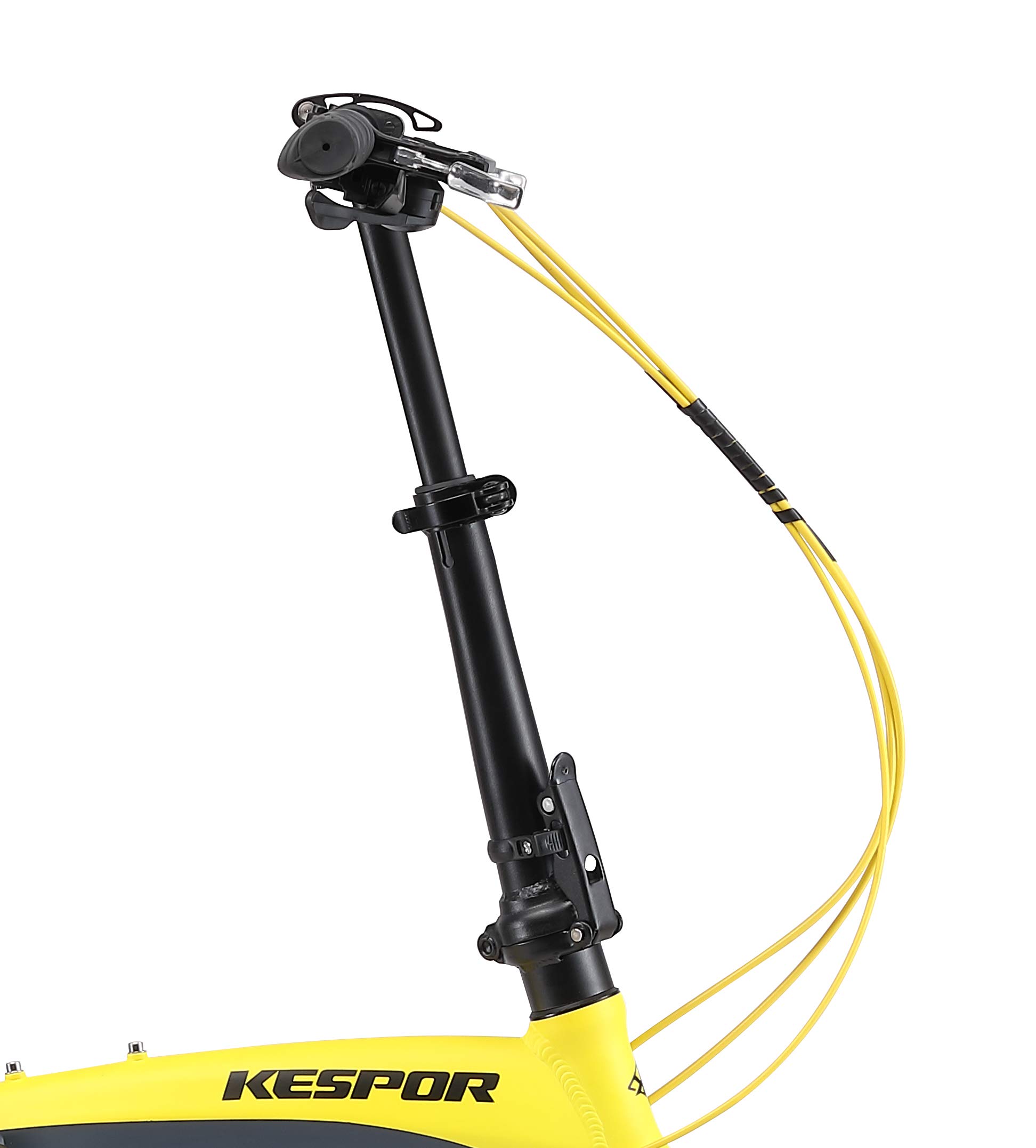 KESPOR Thunderbolt D8 Folding Bike for Adults, 20-inch Wheels, Rear Carry Rack, Shimano 8 Speed Alloy Easy Folding, Disc Brake (Yellow)