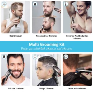 K Cordless Hair Clippers For Men Professional,Beard Nose Hair Trimmer,Grooming Kit For Men,Clippers For Hair Cutting Tools,Gift For Men/Dad/Husband/Boyfriend/Brother/Kid,Rechargeable LED Display