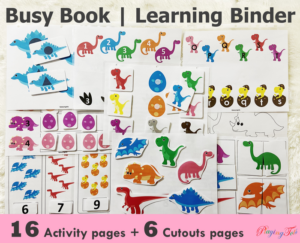 dinosaur busy book pack, learning resources for toddlers