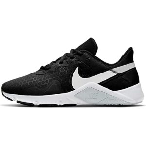 nike women's low-top trainers training shoes, black white pure platinum, 8.5