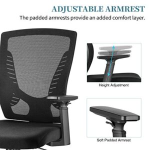 ELABEST Office Chair Ergonomic Desk Chair, Swivel Task Chair with Adjustable Armrest, Soft Sponge Cushion, Lumbar Support, Mid Back Mesh Computer Chair