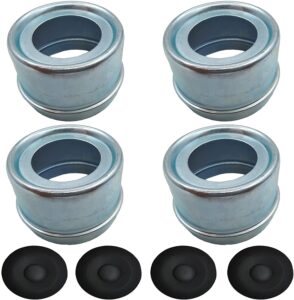 klmht replaces trailer axle dust cap cup grease cover & rubber plugs for dexter ez lube trailer camper axle 1.98" (4 pack)