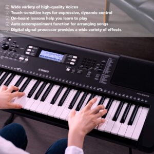 Yamaha PSRE373 61-Key Touch Sensitive Portable Keyboard (Power Adapter Sold Separately)