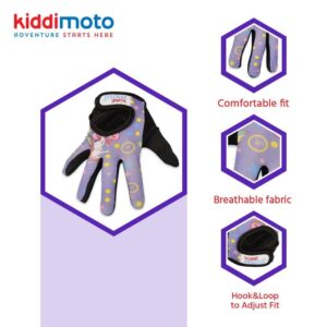 Kiddimoto Kids Cycling Gloves| Anti-Slip Kids Bike Gloves for Boys and Girls| Full Finger Kids Mountain Bike Gloves for BMX, MTB Riding, Gymnastics, Scooters, Skateboard, Rollerblade.