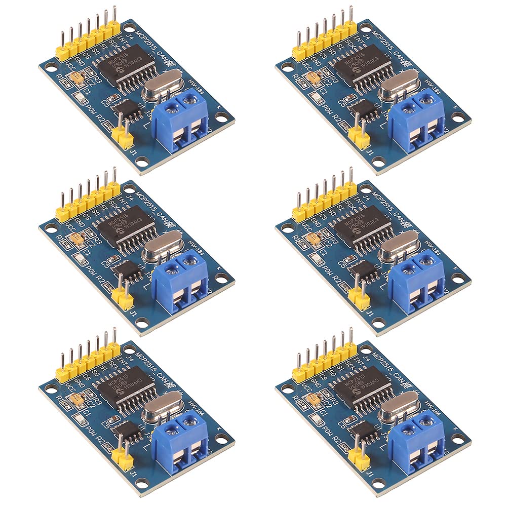 AITRIP 6PCS MCP2515 CAN Bus Module TJA1050 Receiver SPI Module Compatible with Arduino AVR 51 MCU ARM Controller Development Board TE534