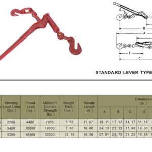 Mytee Products Lever Style Snap Binders 5/16" - 3/8" G70 Chain Binder 5400 Lbs Working Load Limit | Lever Chain Binders for Flatbed Truck Trailer (4 Pack)