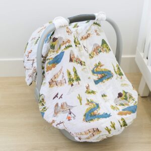 Bebe Au Lait Muslin Car Seat Cover, Wyoming