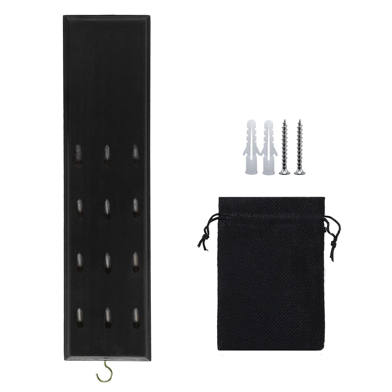 FDLS Darts Caddy Wall Mounted Darts Holder/Stand/with Metal Hook, Accessory Storage Bag, Displays 12 Set of Steel/Soft Tip Darts