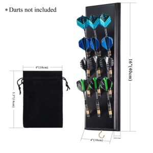 FDLS Darts Caddy Wall Mounted Darts Holder/Stand/with Metal Hook, Accessory Storage Bag, Displays 12 Set of Steel/Soft Tip Darts