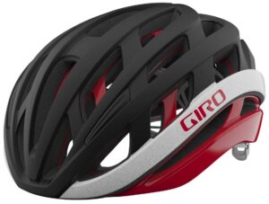 giro helios spherical adult road cycling helmet - matte black/red (2022), medium