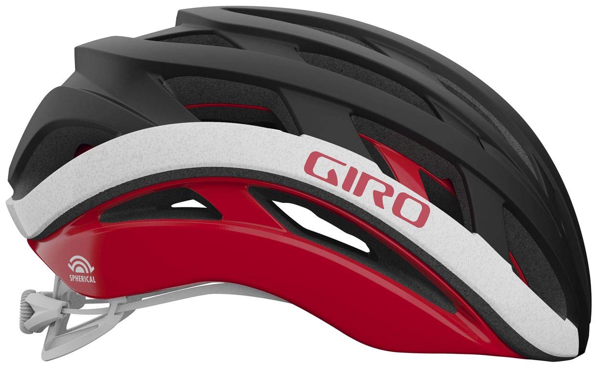 Giro Helios Spherical Adult Road Cycling Helmet - Matte Black/Red (2022), Medium