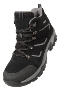 mountain warehouse voyage mens waterproof walking mid-boots jet black 14 m us men