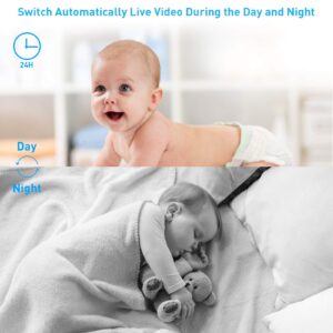 Baby Monitor, 5.5" Screen Video 1080P HD Baby Monitor, Baby Camera Monitor System with Infrared Night Vision, Two-Way Audio, Motion Tracking, Sound Detection, Temperature Alarm