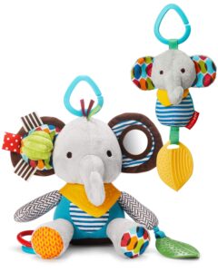 skip hop bandana buddies baby activity and teething toy set with multi-sensory rattle and textures, elephant