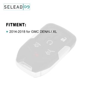 SELEAD Flip Key Fob 6 Buttons Keyless Entry Remote Shell CASE fit 2014-2018 for GMC Denali XL Antitheft Keyless Entry Systems 1551A-1AA 1pc