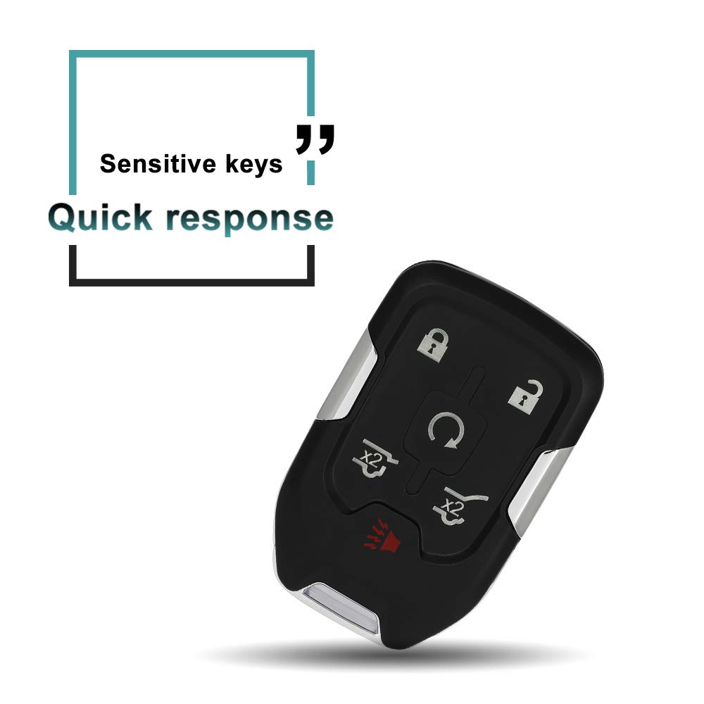 SELEAD Flip Key Fob 6 Buttons Keyless Entry Remote Shell CASE fit 2014-2018 for GMC Denali XL Antitheft Keyless Entry Systems 1551A-1AA 1pc