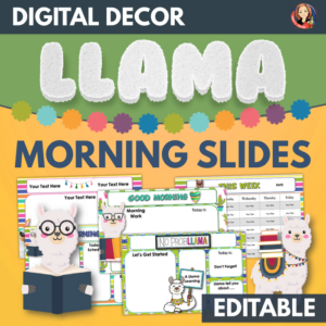 llama digital morning meeting and agenda slides