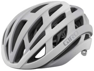 giro helios spherical adult road cycling helmet - matte white/silver fade (2022), medium