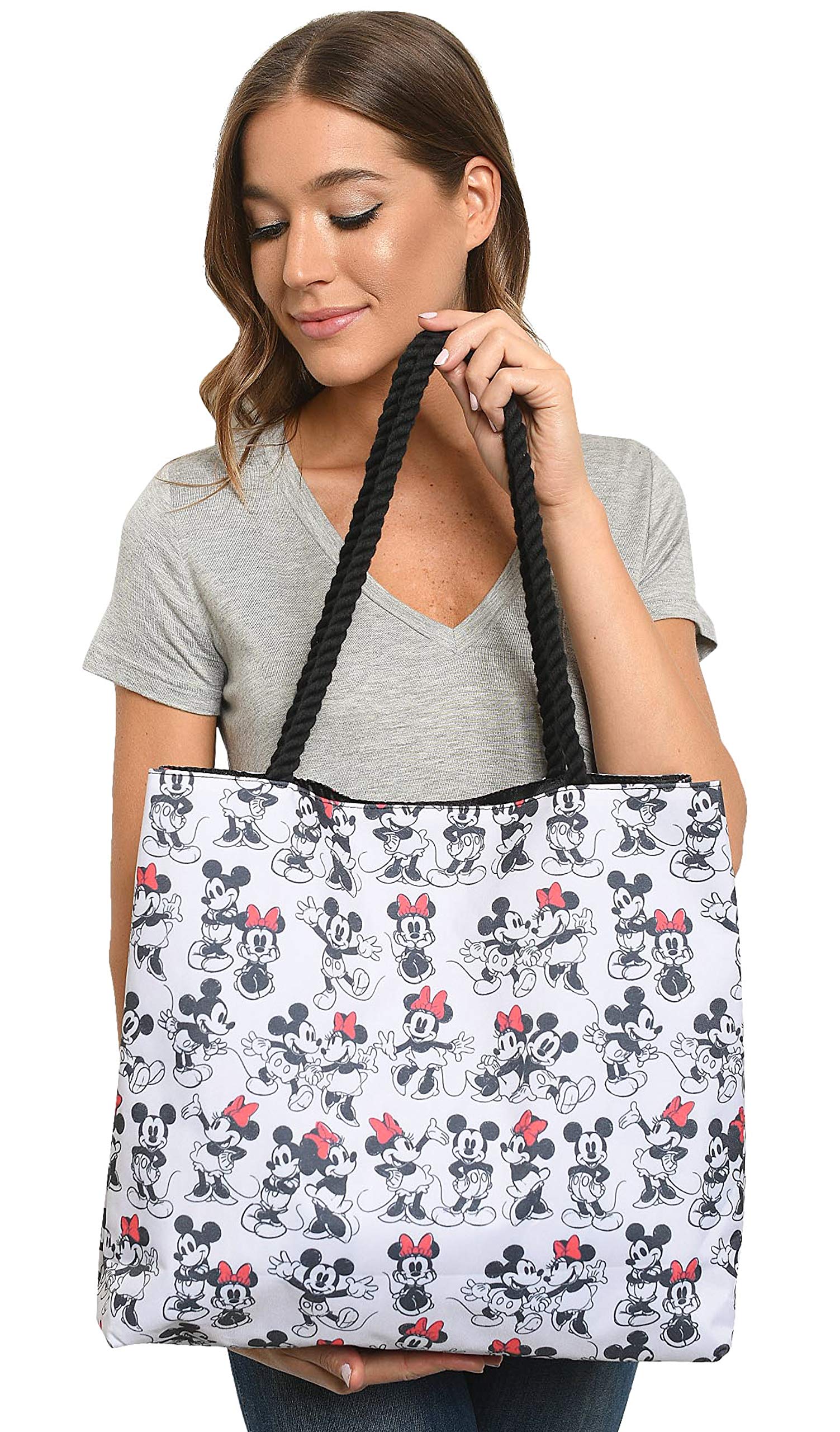 Disney Tote Travel Bag Mickey and Minnie Mouse Print (Mickey and Minnie)