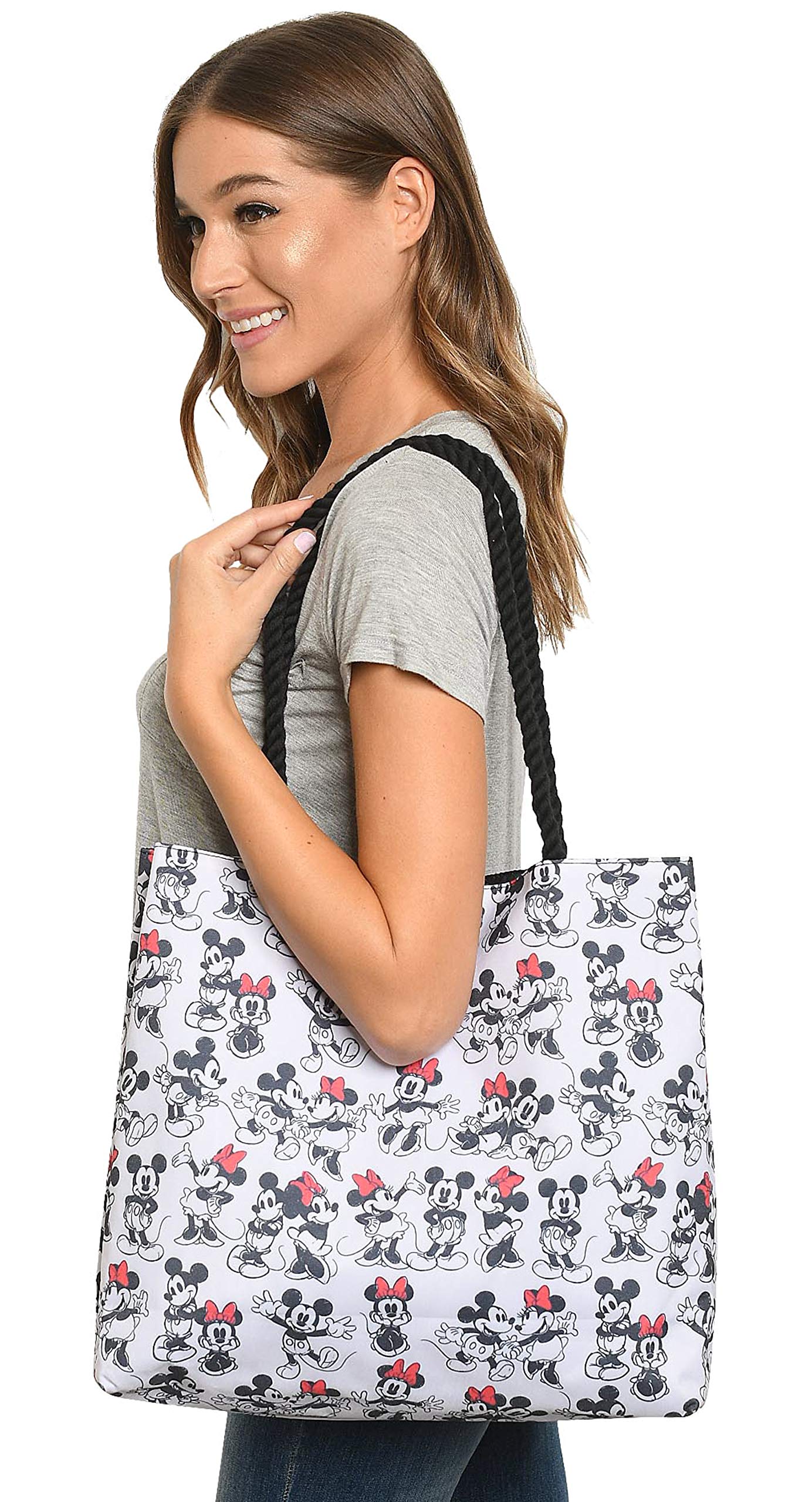 Disney Tote Travel Bag Mickey and Minnie Mouse Print (Mickey and Minnie)