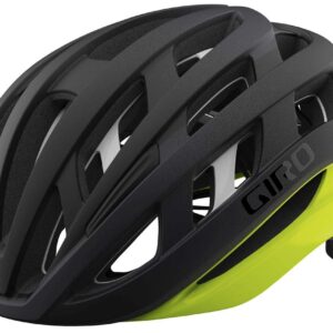 Giro Helios Spherical Adult Road Cycling Helmet - Matte Black Fade/Highlight Yellow (2021), Small