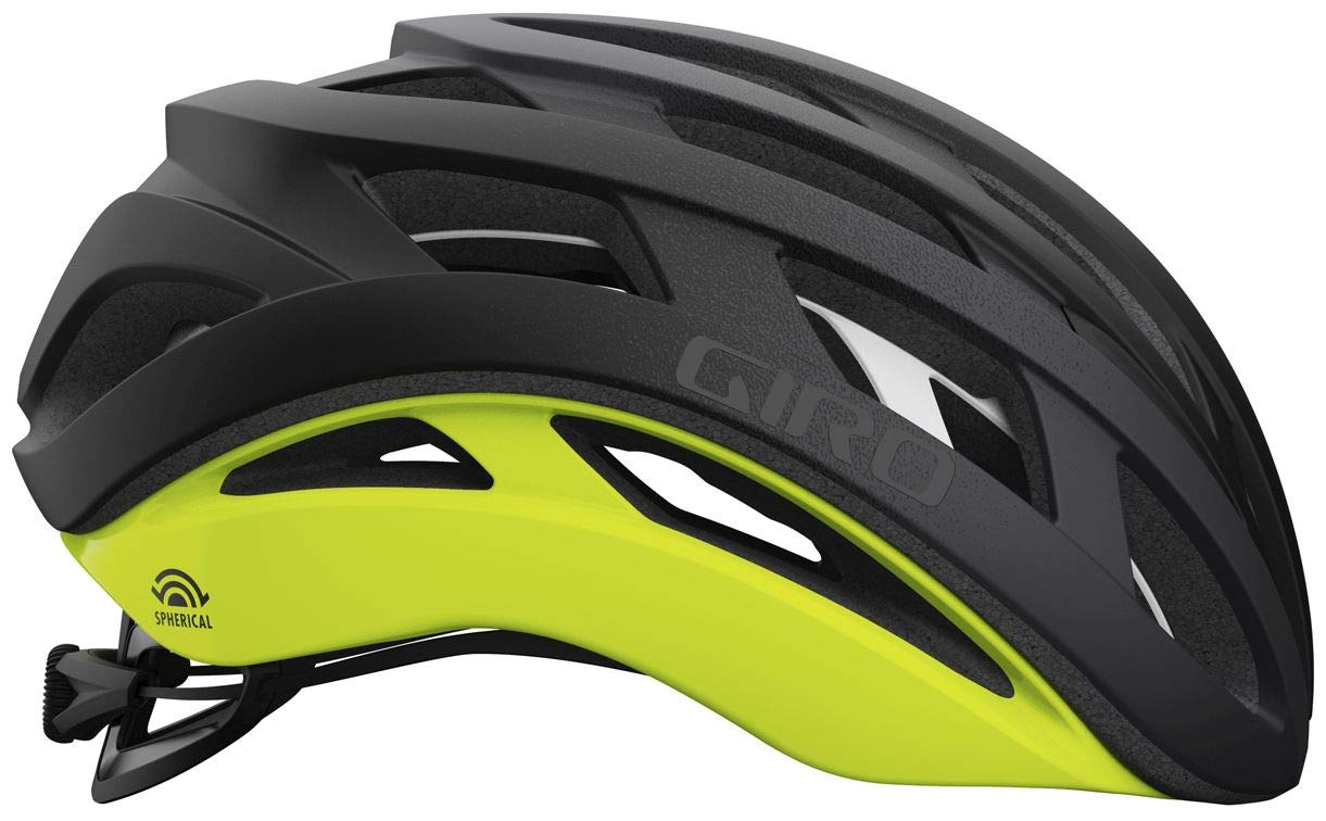 Giro Helios Spherical Adult Road Cycling Helmet - Matte Black Fade/Highlight Yellow (2021), Small