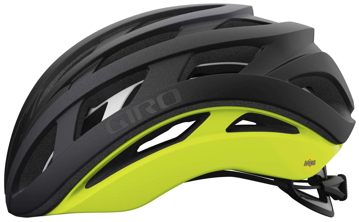 Giro Helios Spherical Adult Road Cycling Helmet - Matte Black Fade/Highlight Yellow (2021), Small