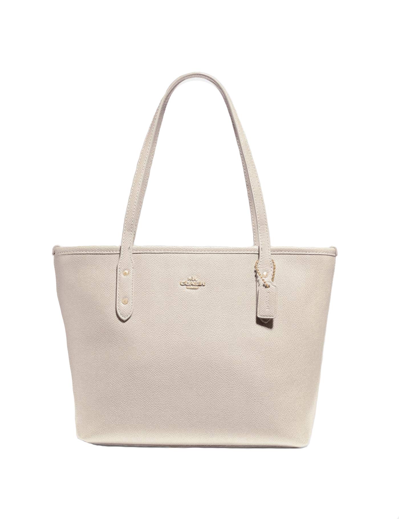 Coach Mini Leather City Zip Tote Purse - Chalk - #22967