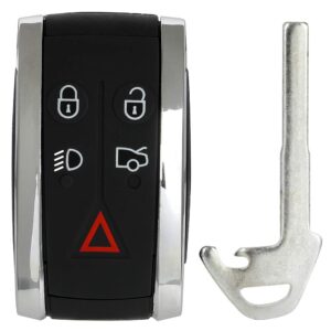 scitoo keyless entry remote key fob shell case replacement for 5 buttons uncut car key for jaguar xf 2009-2013 xj8 2010 xk8 2006-2010 xkr 2006-2014 xk 2014-2015 1pc fcc kr55wk45694 kk-6255