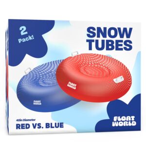 Snow Tube Two Pack for Adults - Large 48" Heavy Duty Inflatable Sleds - 2X Durable Snow Tubing Winter Toy for Sledding (2 Pack)