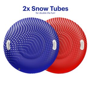 Snow Tube Two Pack for Adults - Large 48" Heavy Duty Inflatable Sleds - 2X Durable Snow Tubing Winter Toy for Sledding (2 Pack)