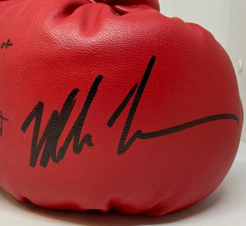 Mike Tyson & Roy Jones Jr Signed Red Everlast Glove JSA & Mike Tyson Hologram - Autographed Boxing Gloves