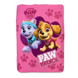 paw patrol girl skye with doggy prints and stars polar fleece throw blankets