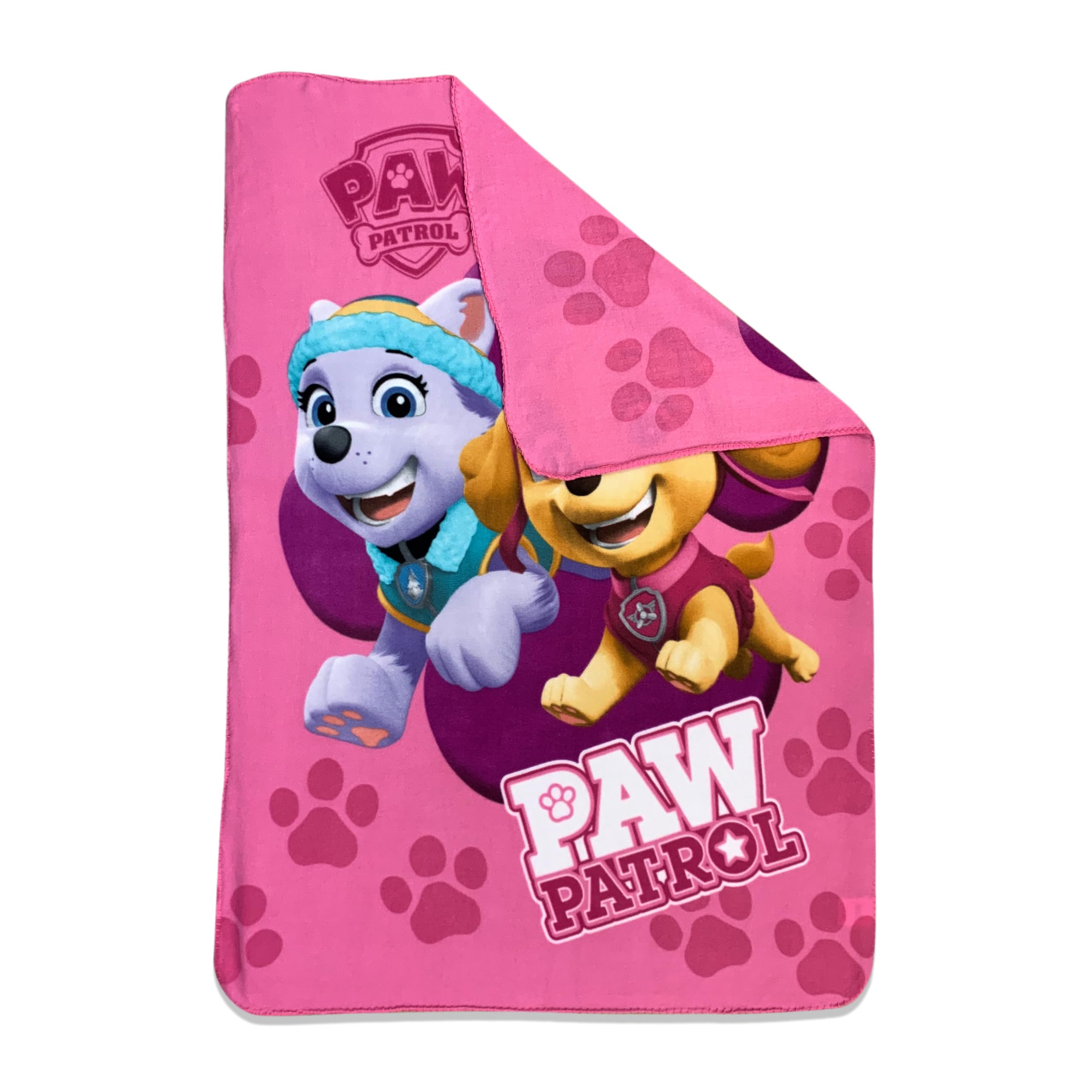 Paw Patrol Girl Skye with Doggy Prints and Stars Polar Fleece Throw Blankets