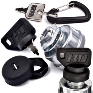 HD Switch Starter Ignition Switch Replaces Wheel Horse Toro 103990 Toro 111216 Wheelhorse Series -Dual Protection Soft-Grip Umbrella Key & Protective Grommet System - w/2 Keys & Carabiner Lawnmower