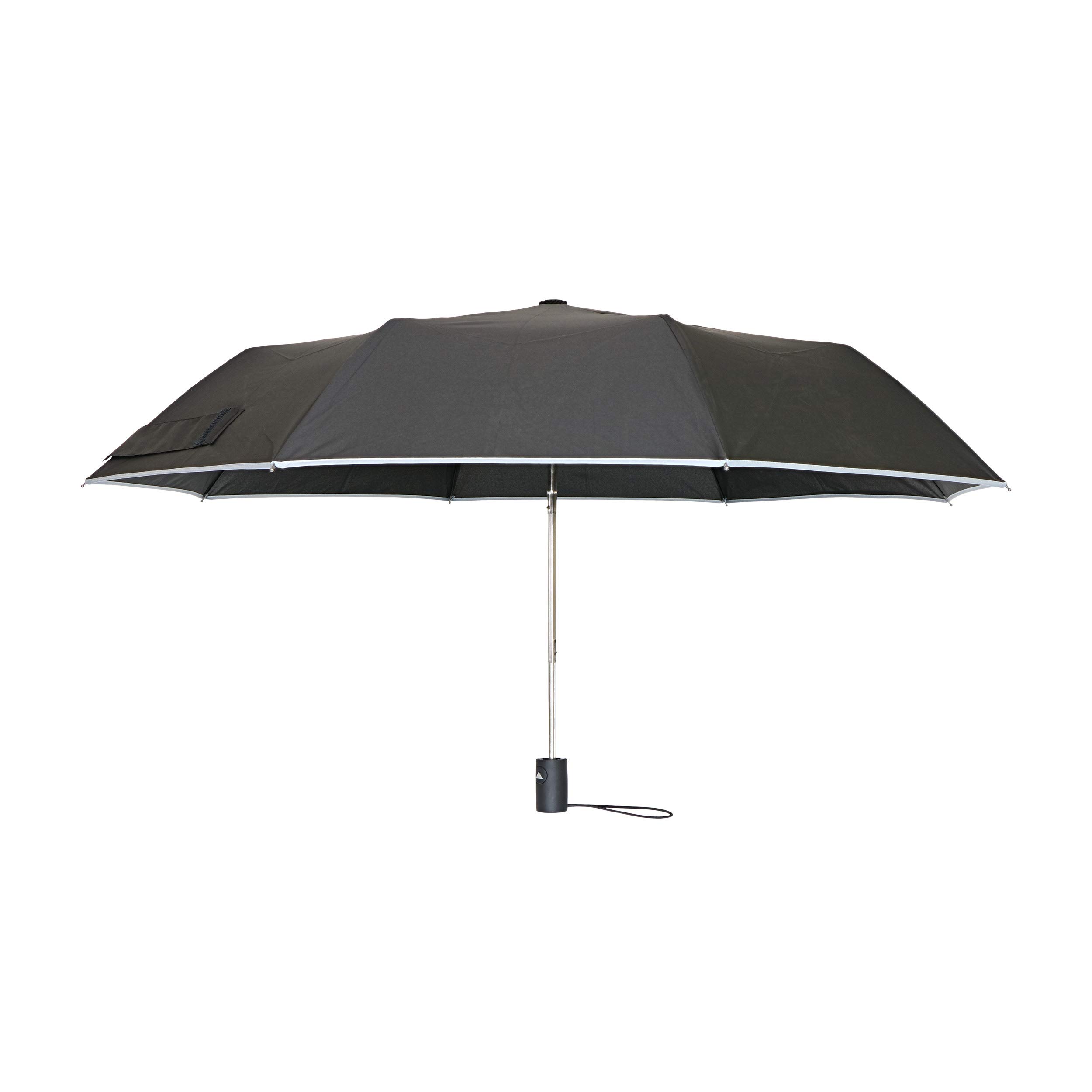 West Chester UMB340/OS Tri-Fold Umbrella - Black, 40 in., Pongee, Automatic Opening Umbrella with Fiberglass Ribs, Metal Shaft, Gray Trim