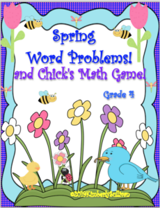 50 spring word problems and chicks math game! grade 4