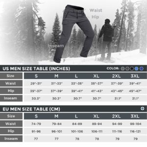 Wespornow Men's-Fleece-Lined-Hiking-Pants Water-Resistance-Snow-Ski-Pants Softshell Snowboarding Pants for Winter, Skiing, Outdoor (Grey, X-Large)